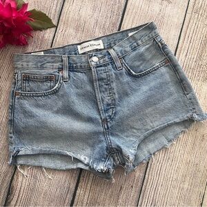 b1 -- ARITZIA DENIM FORUM blue button fly yoko casual denim shorts size 27